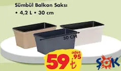 SÜMBÜL BALKON SAKSI 4,2 L 30 CM SÜMBÜL BALKON SAKSI 4,2 L 30 CM